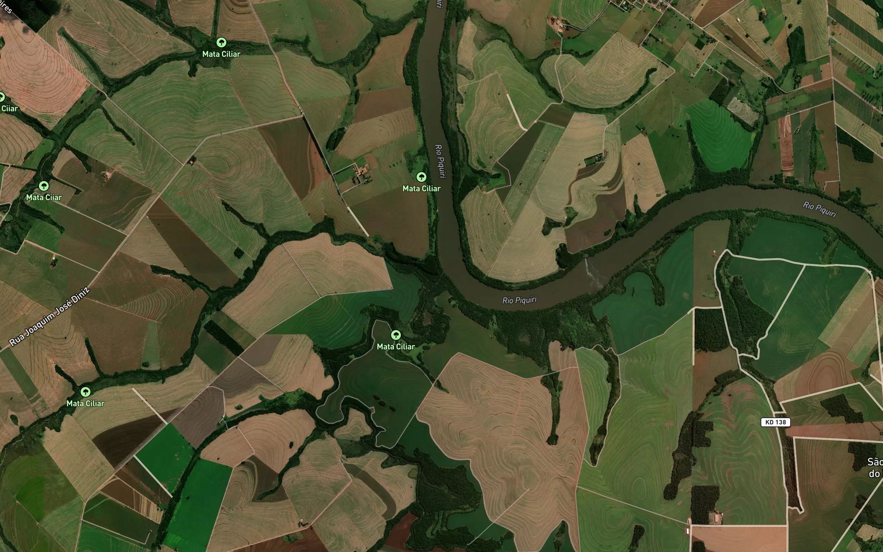 Satellite map of the Rio Acu