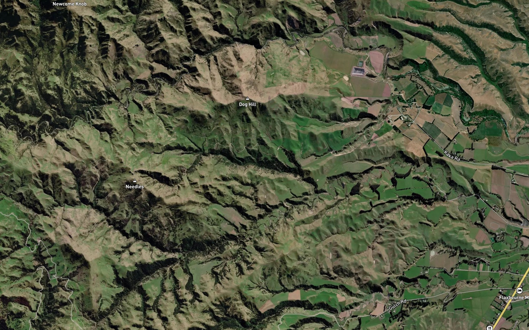 Satellite map of the Needles Creek