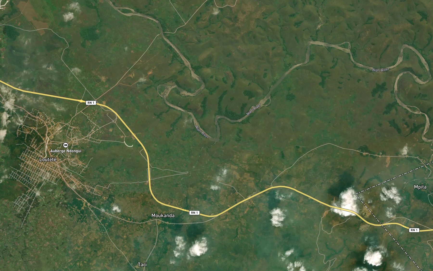 Satellite map of the Loutete