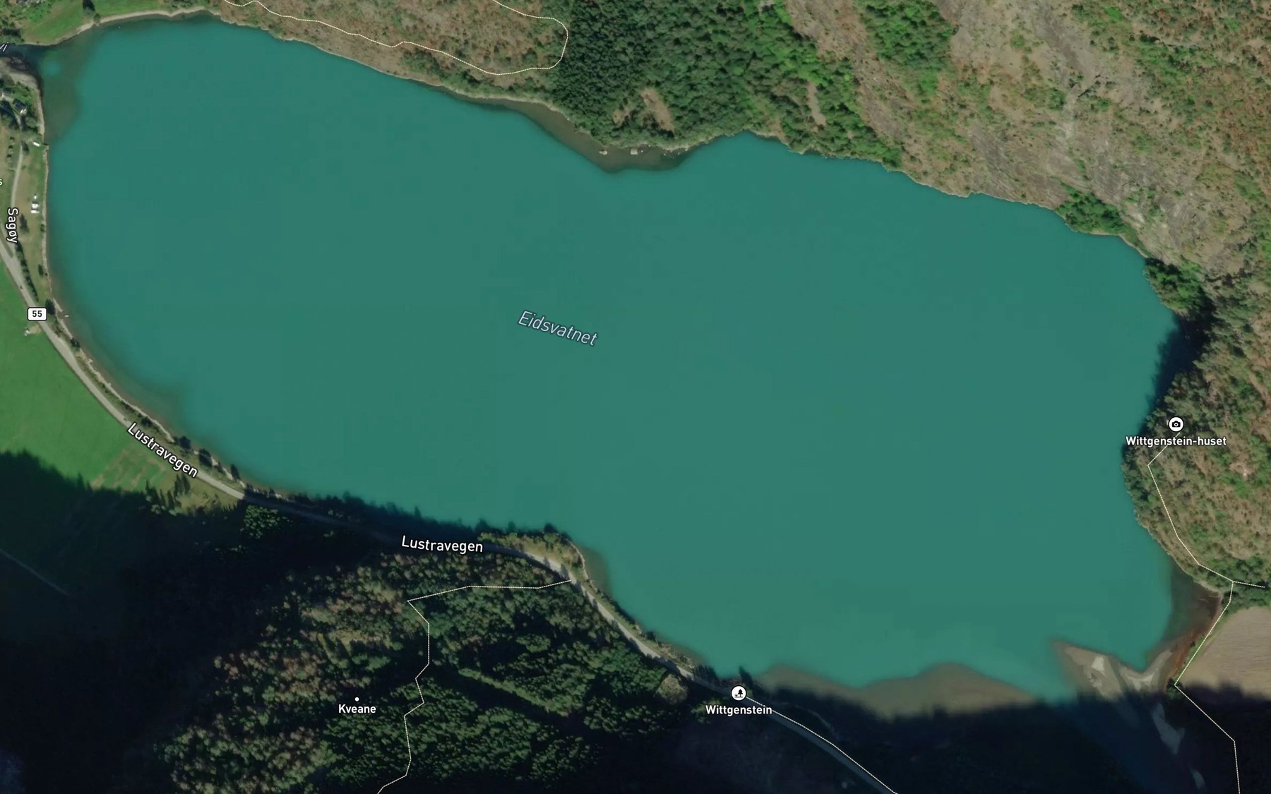 Satellite map of the Eidsvatnet