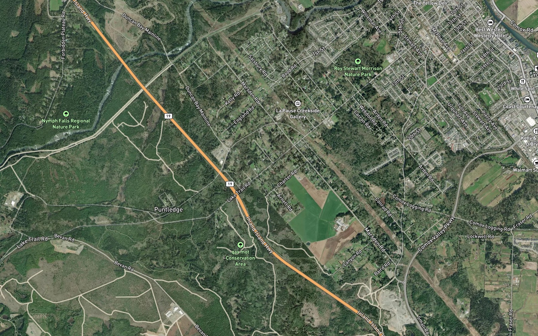 Satellite map of the First Supply Creek