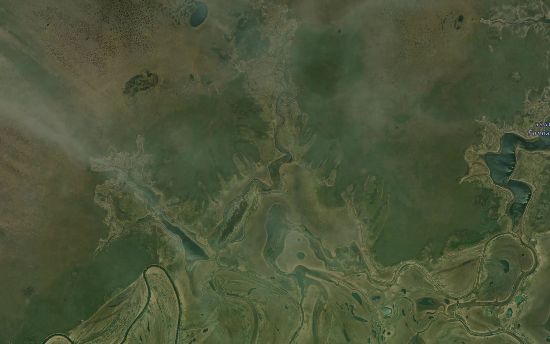 Satellite map of the Zaliv Uzkiy