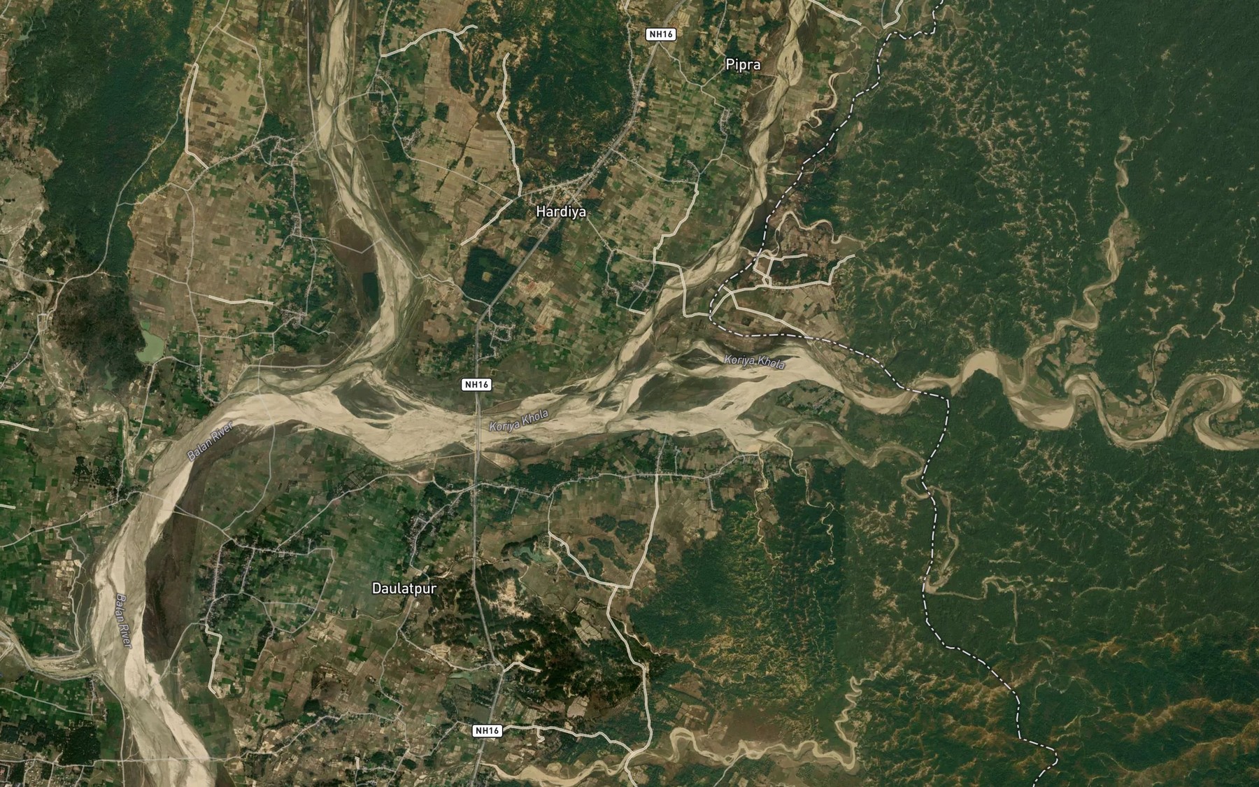 Satellite map of the Koriya Khola