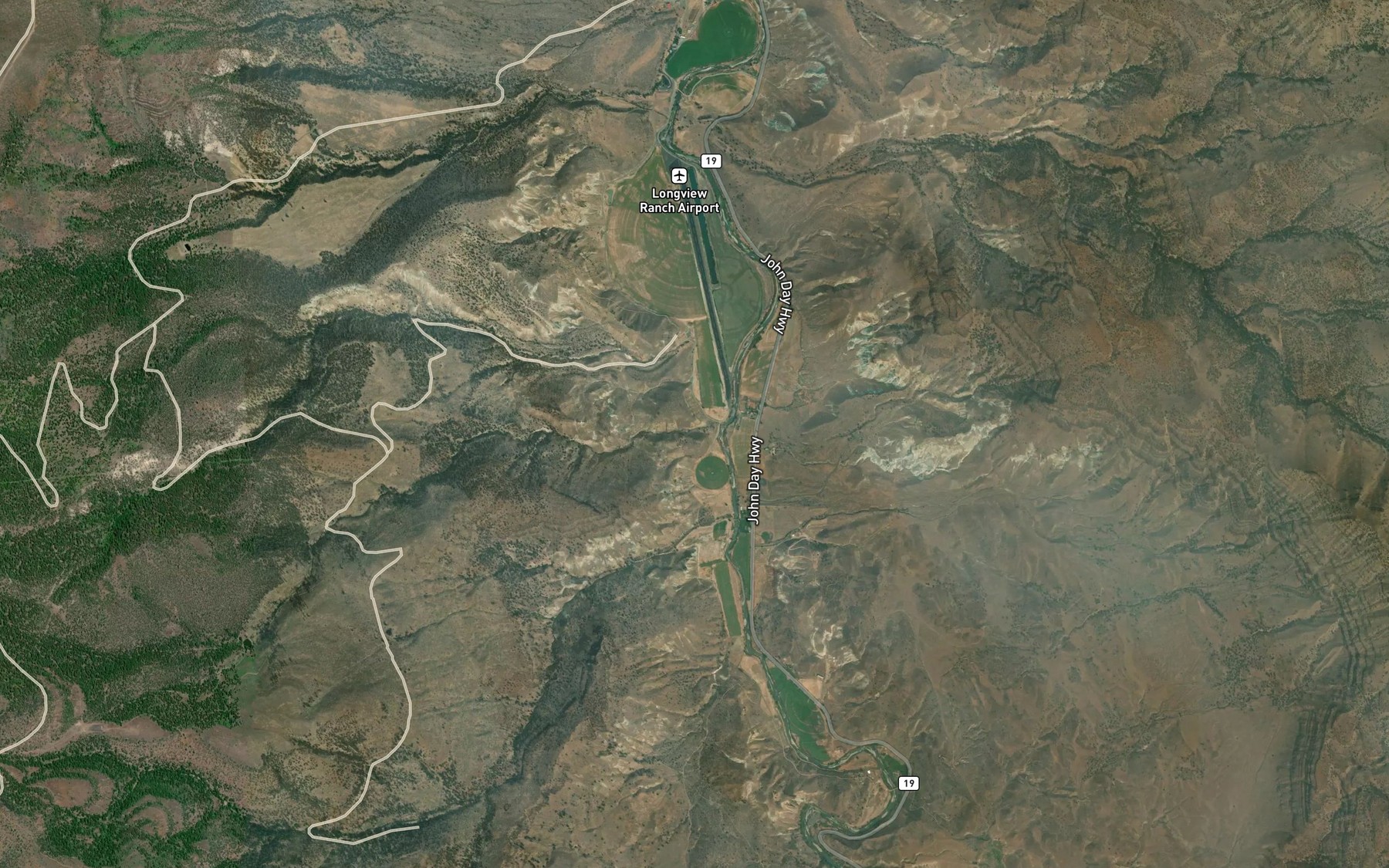 Satellite map of the Harry Creek