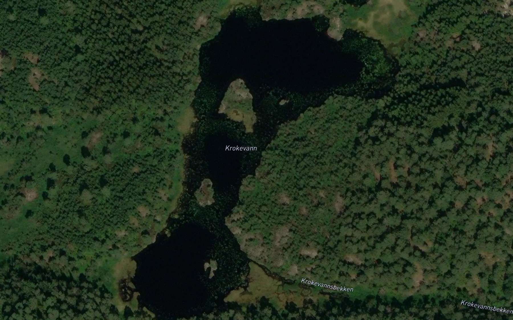 Satellite map of the Krokevann