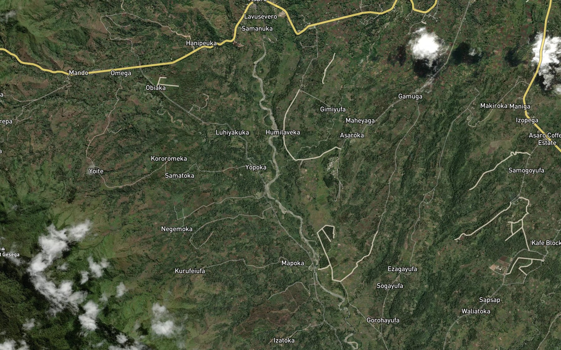 Satellite map of the Maniyata River