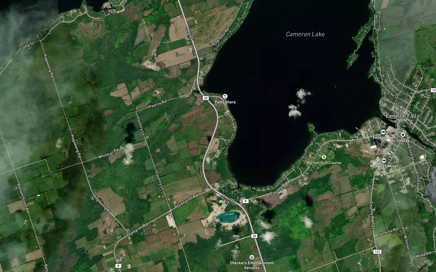 Satellite map of the Sackett Bay