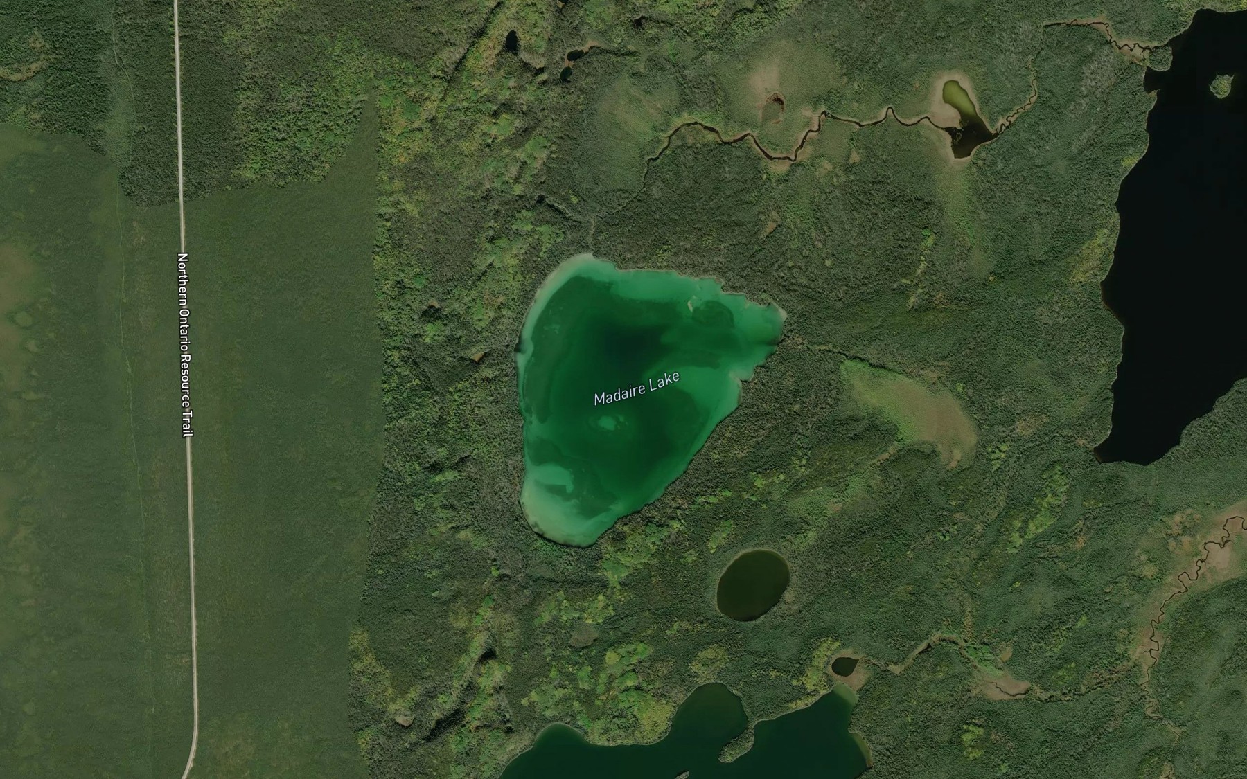 Satellite map of the Madaire Lake