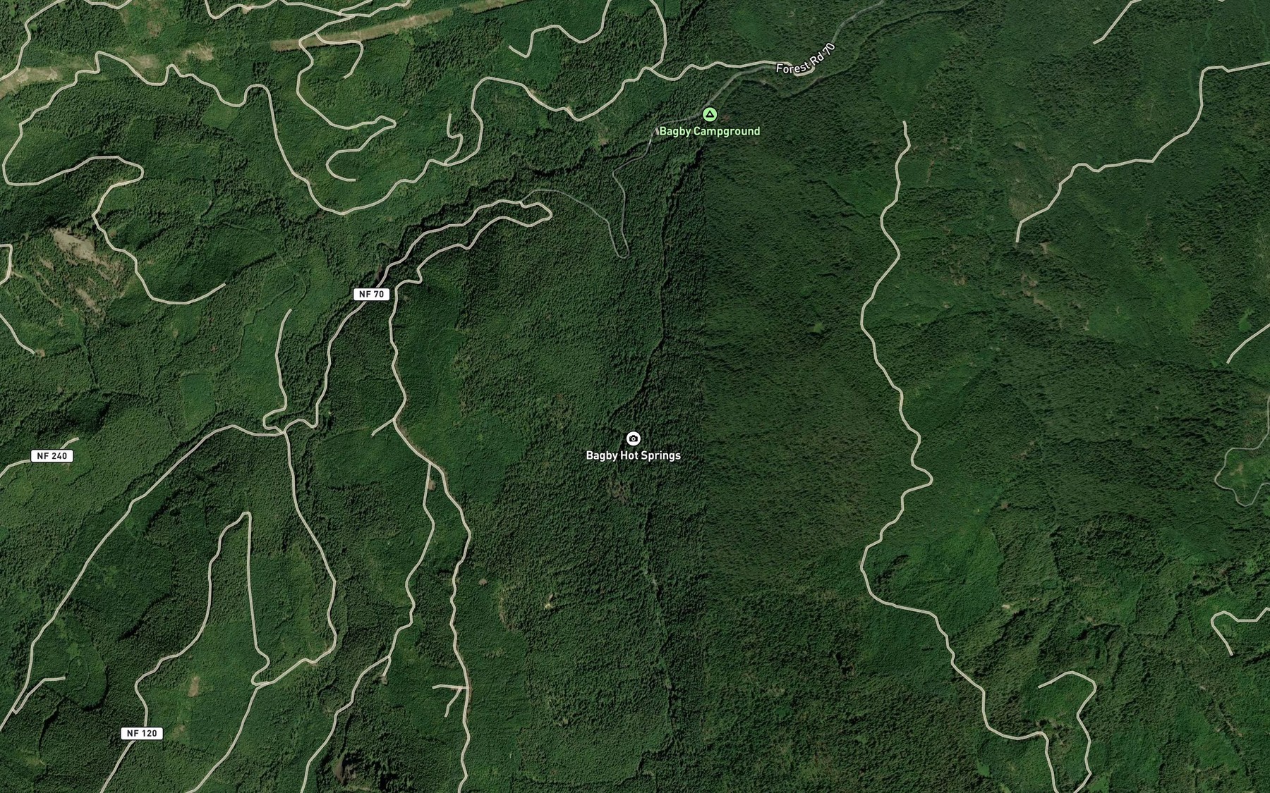 Satellite map of the Peggy Creek