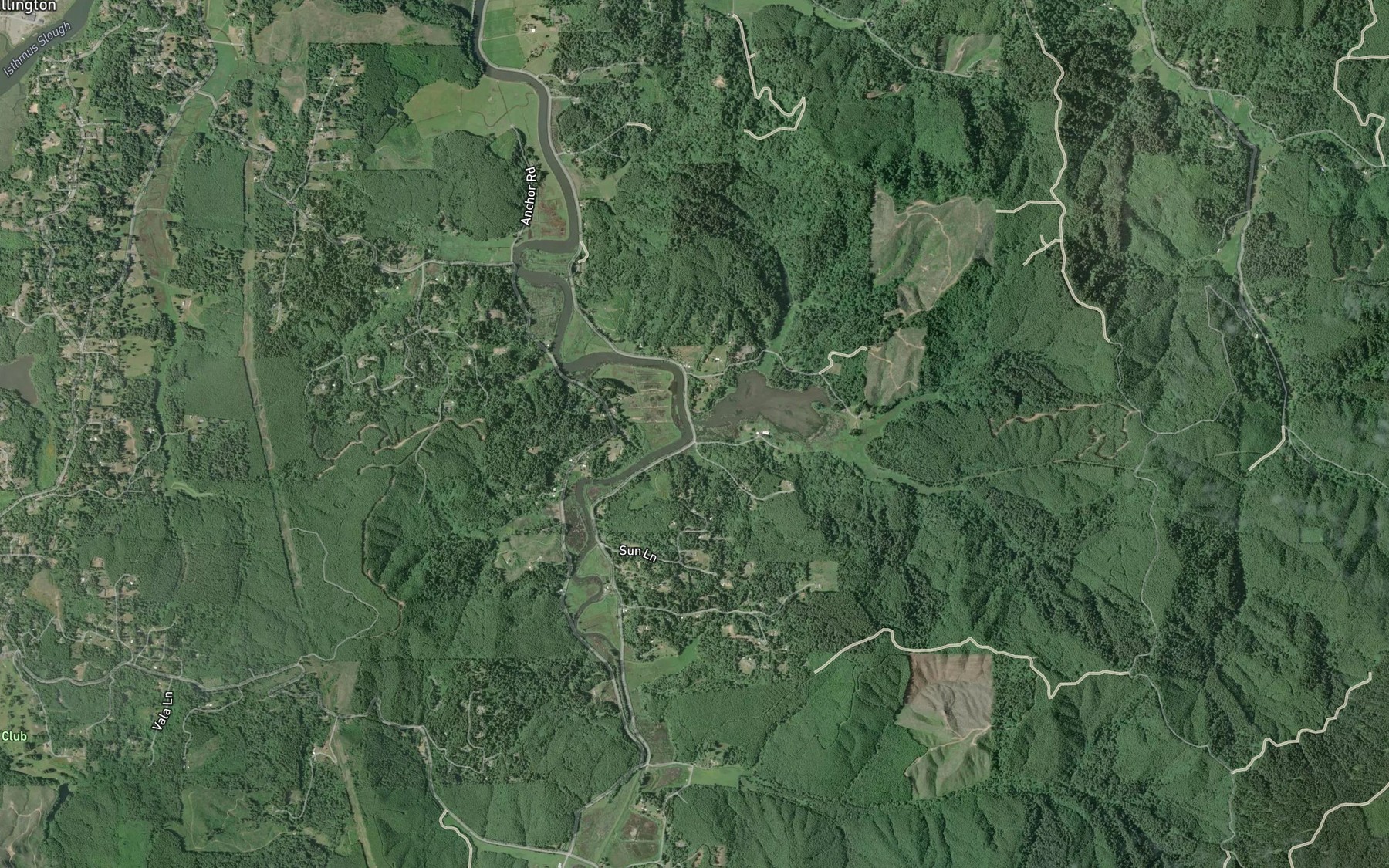 Satellite map of the Matson Creek