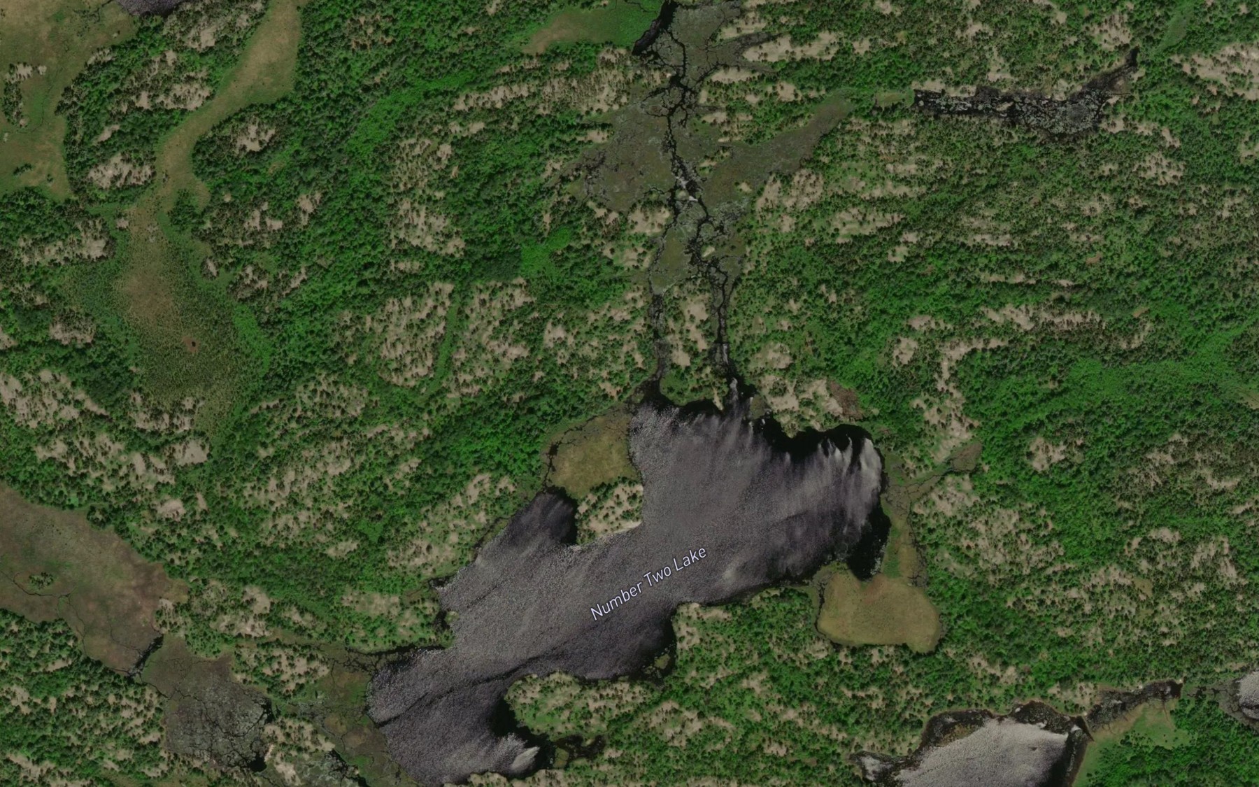 Satellite map of the Number Two Lake