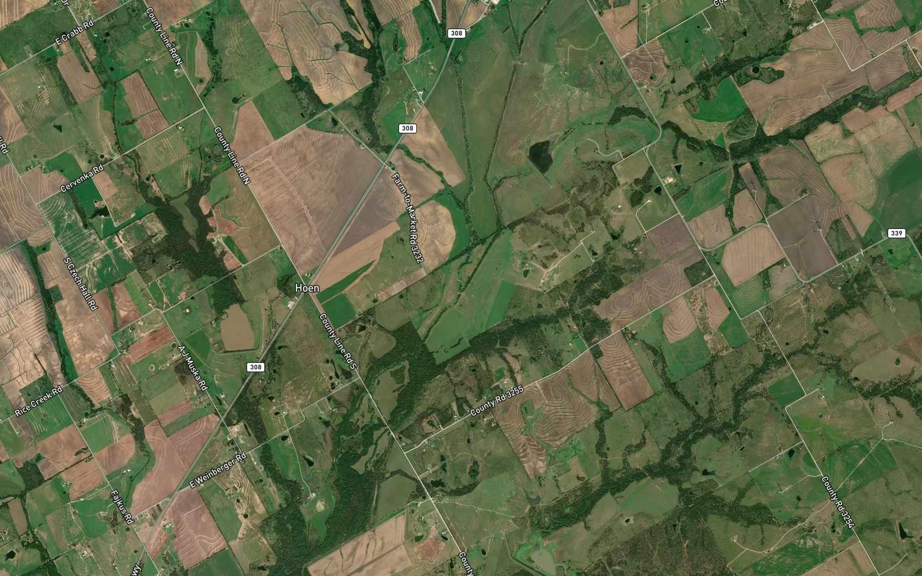 Satellite map of the Brookeen Creek