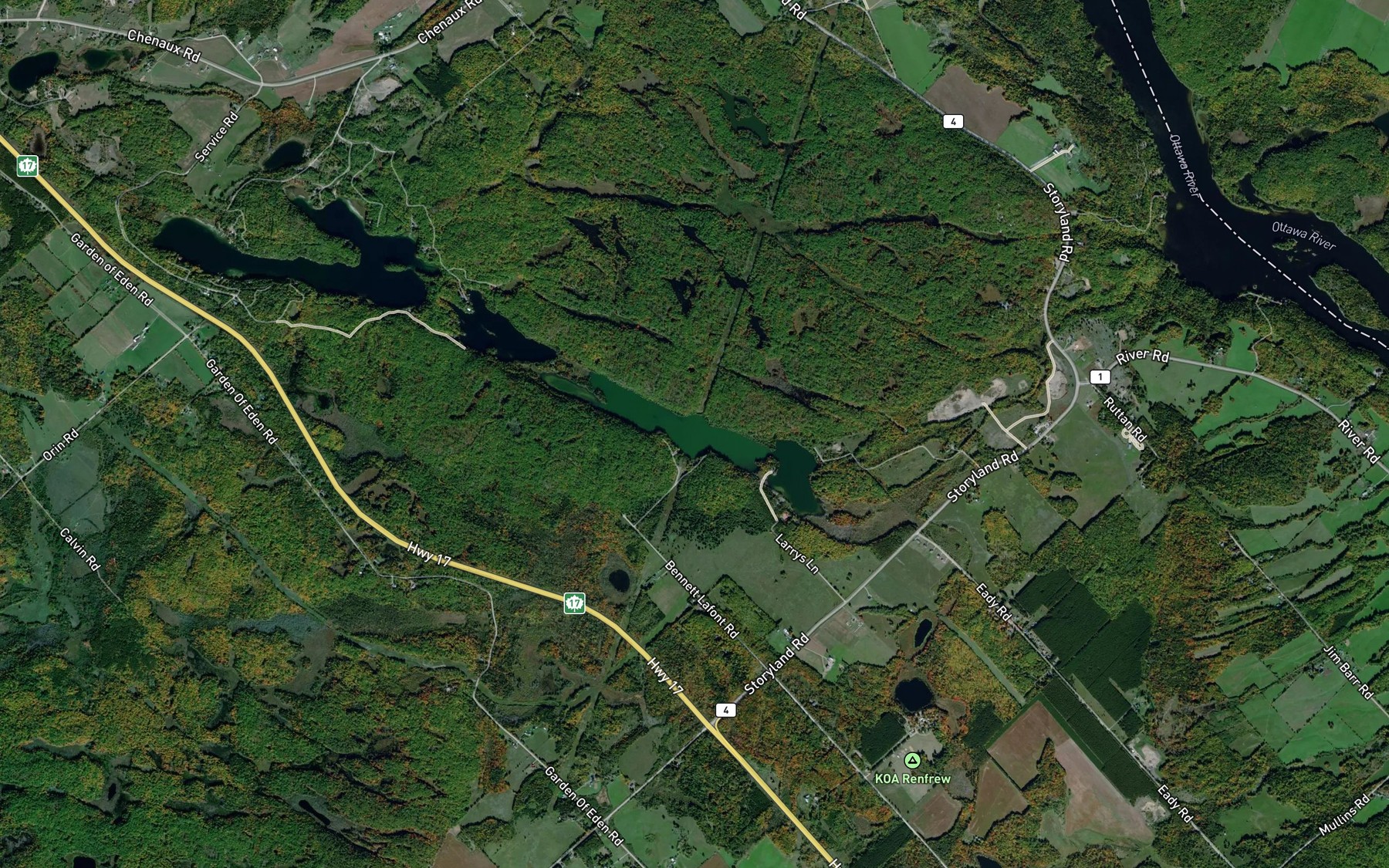 Satellite map of the Coldingham Lake
