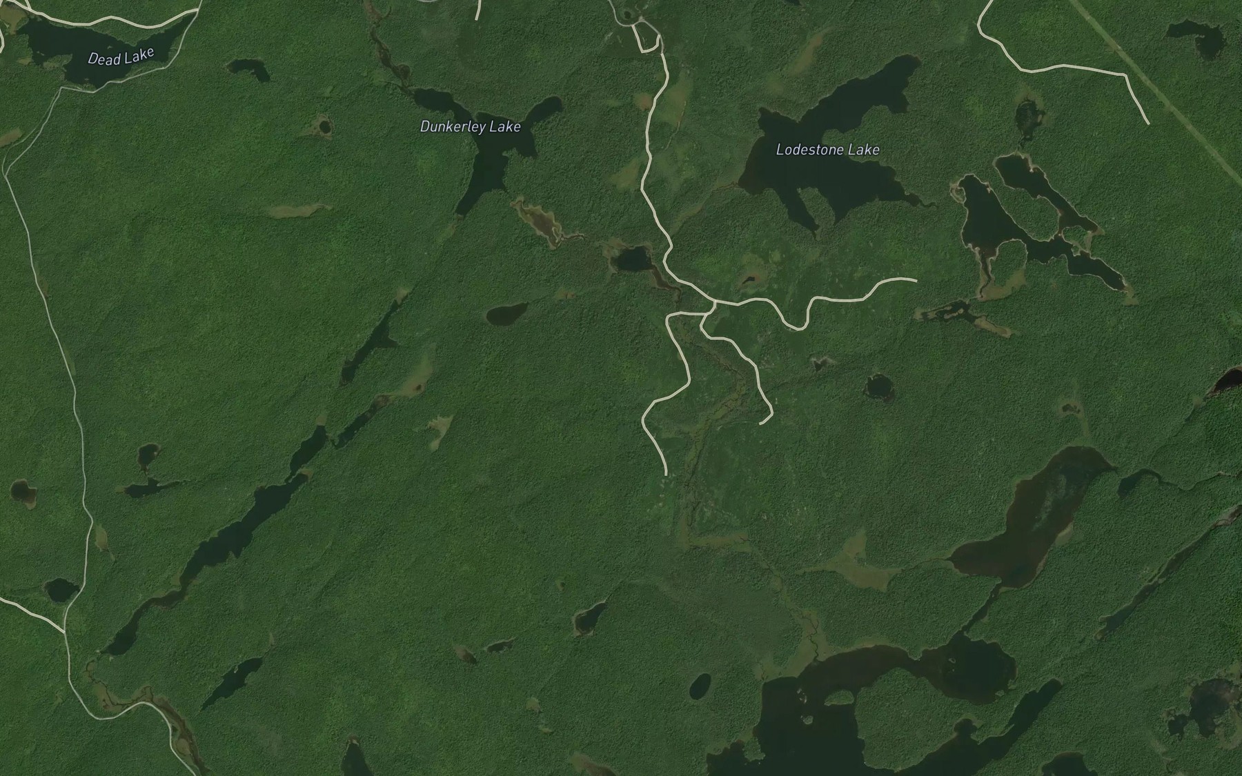 Satellite map of the Dead Creek