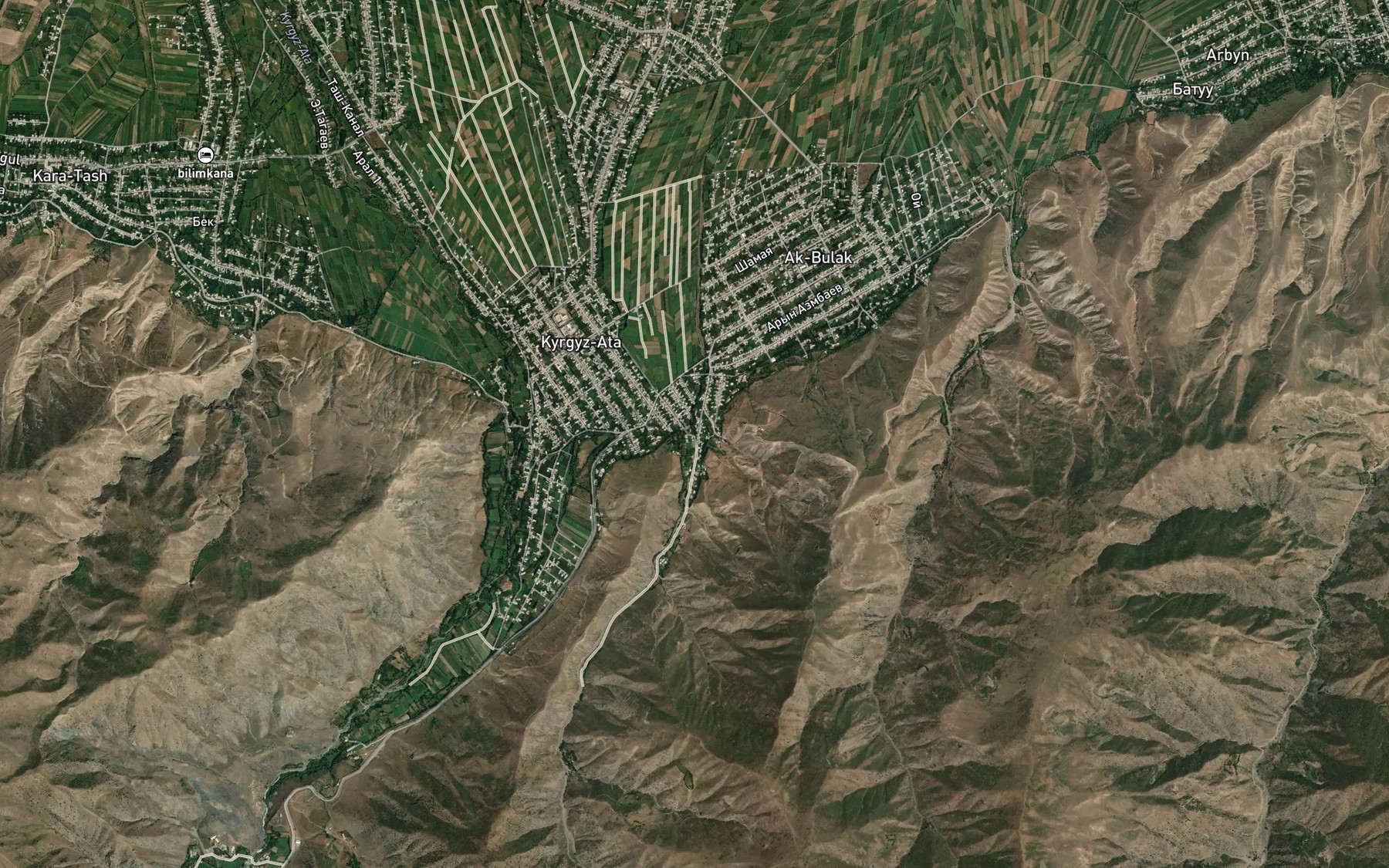 Satellite map of the Ak-Bulak