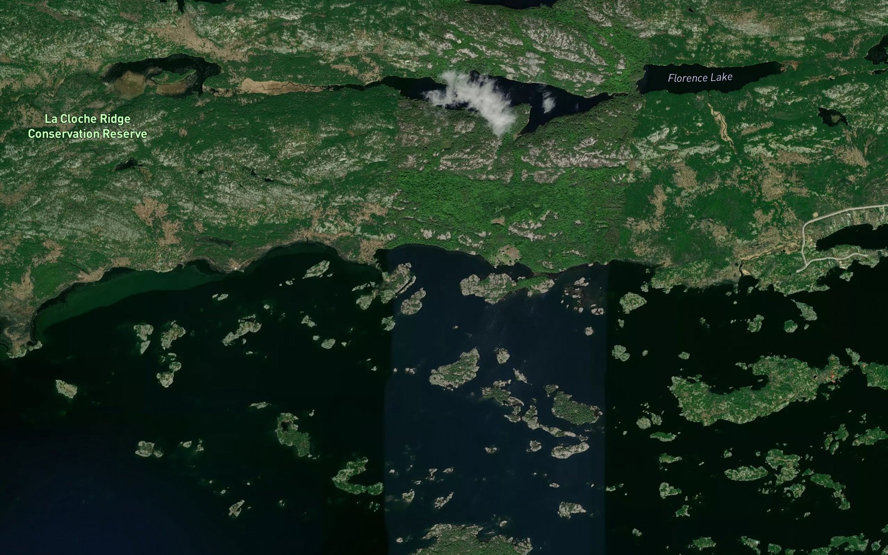 Satellite map of the Sharks Jaw Channel