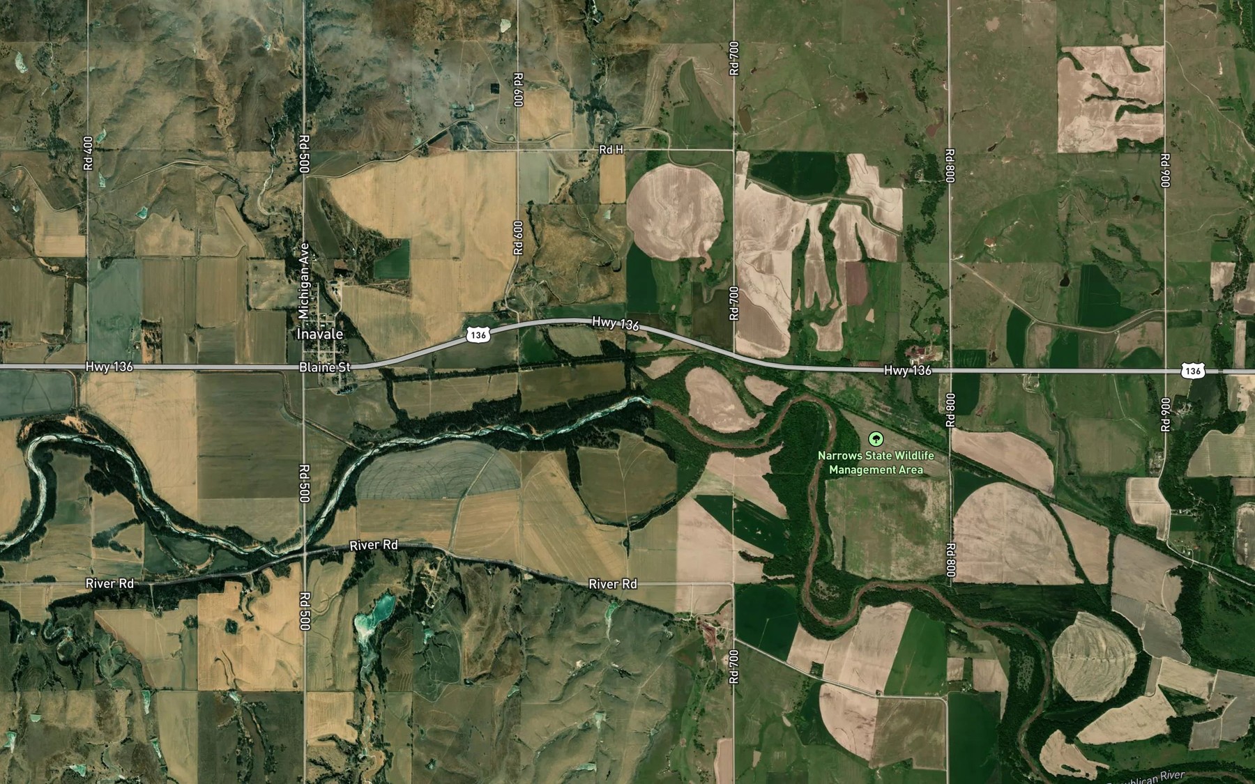 Satellite map of the School Creek