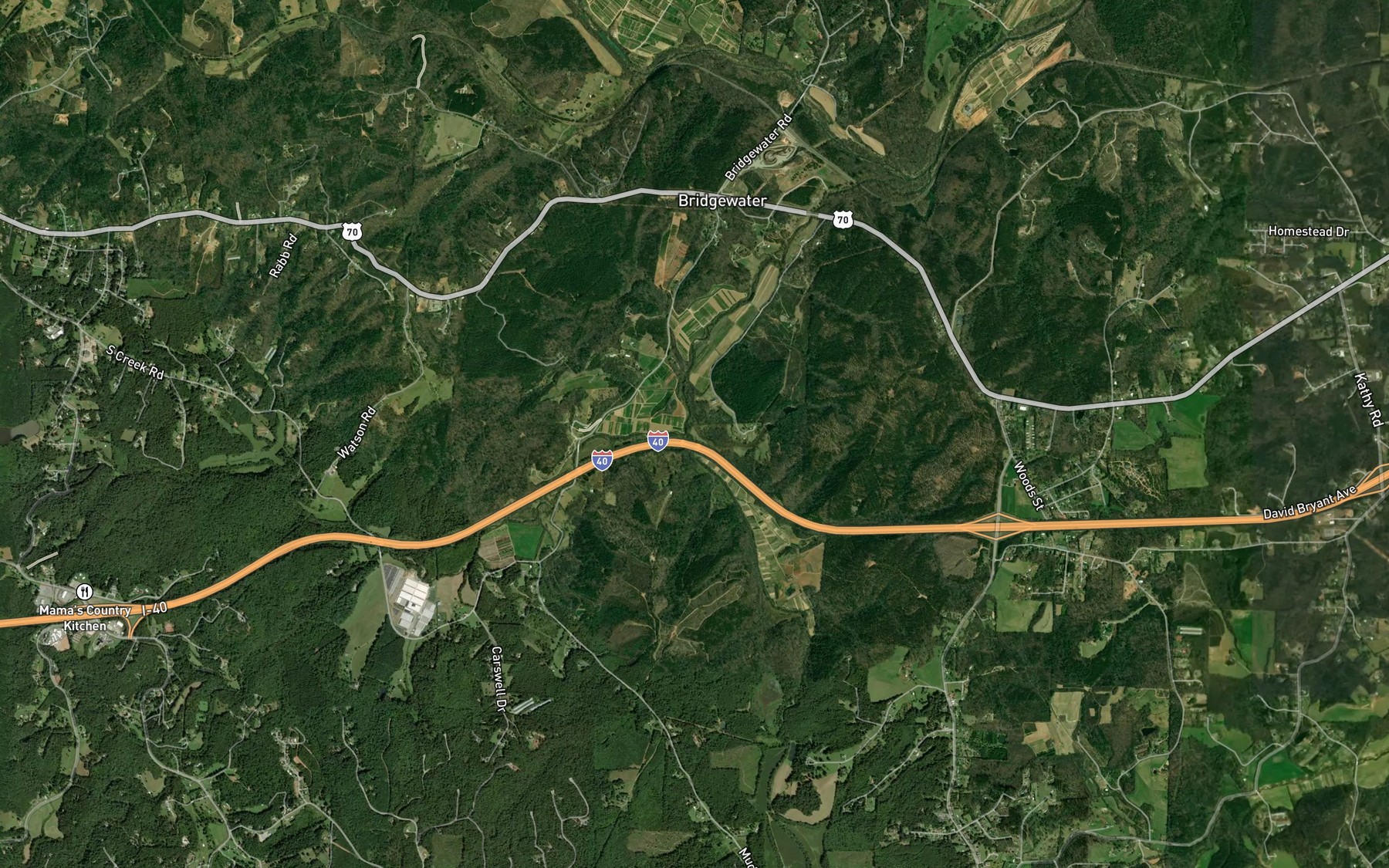 Satellite map of the North Muddy Creek