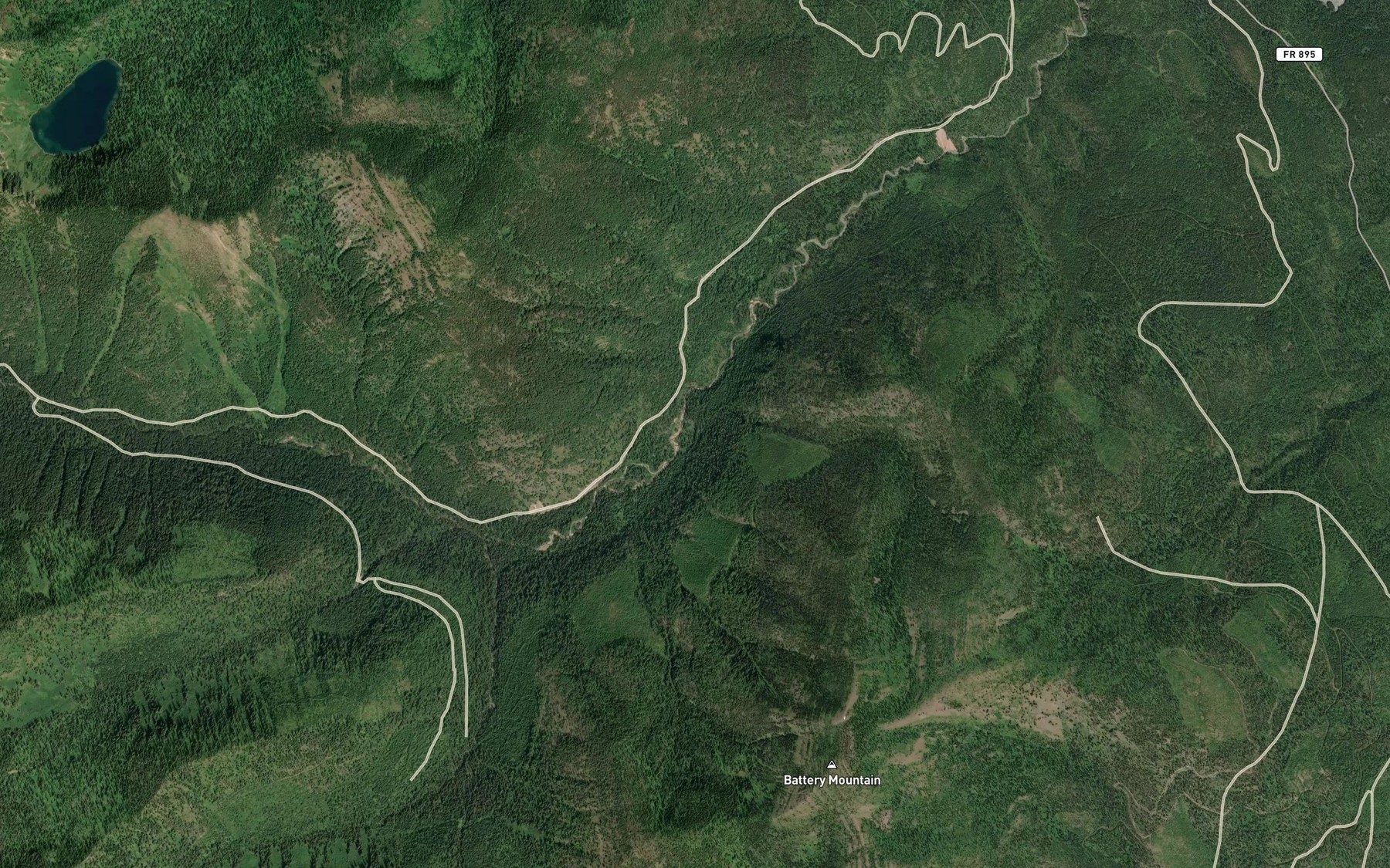 Satellite map of the Martin Creek
