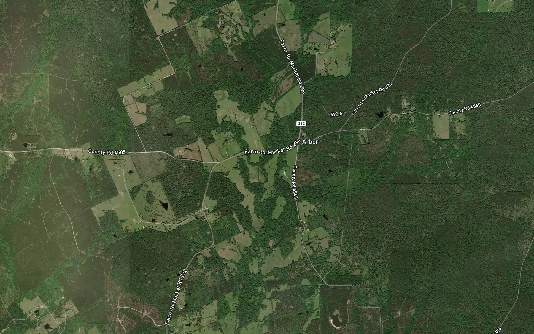Satellite map of the Lynch Creek
