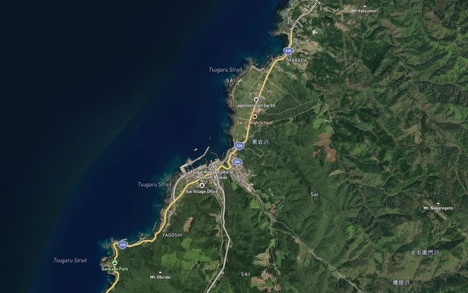 Satellite map of the Kuroiwa Sawa