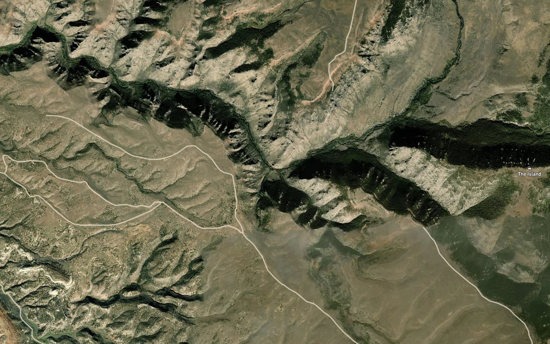 Satellite map of the Laddie Creek