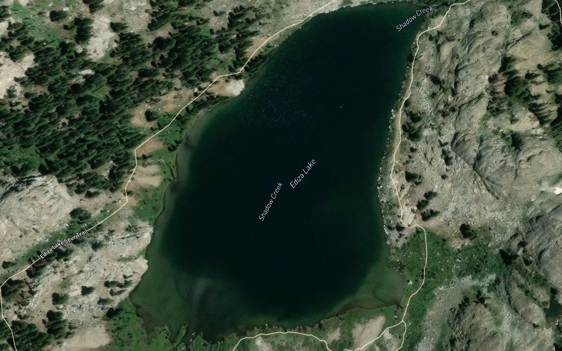 Satellite map of the Ediza Lake