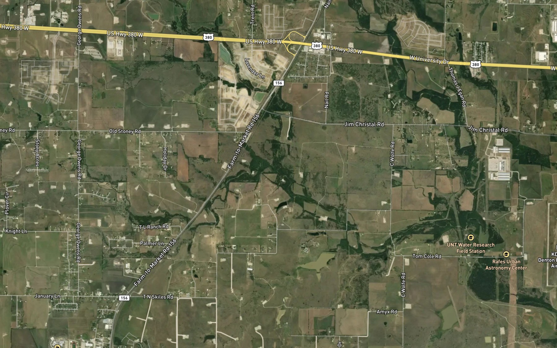 Satellite map of the Wolf Branch
