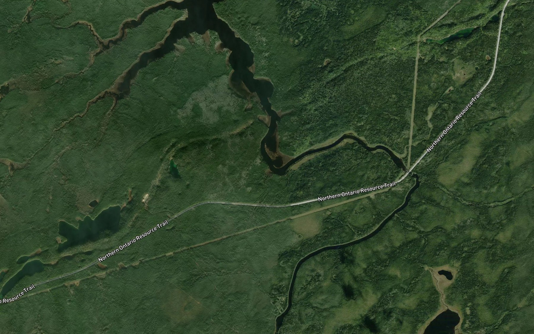 Satellite map of the Kawinogans River