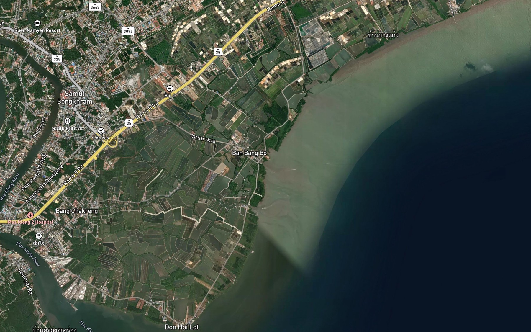 Satellite map of the Khlong Bang Bo