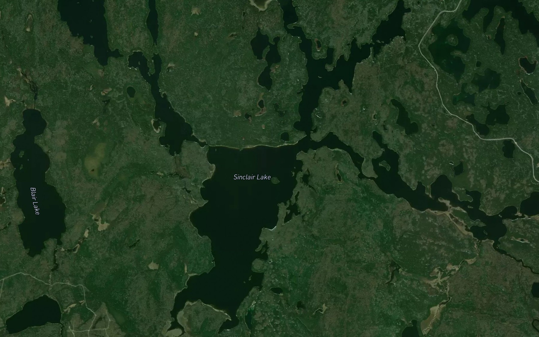 Satellite map of the Sinclair Lake