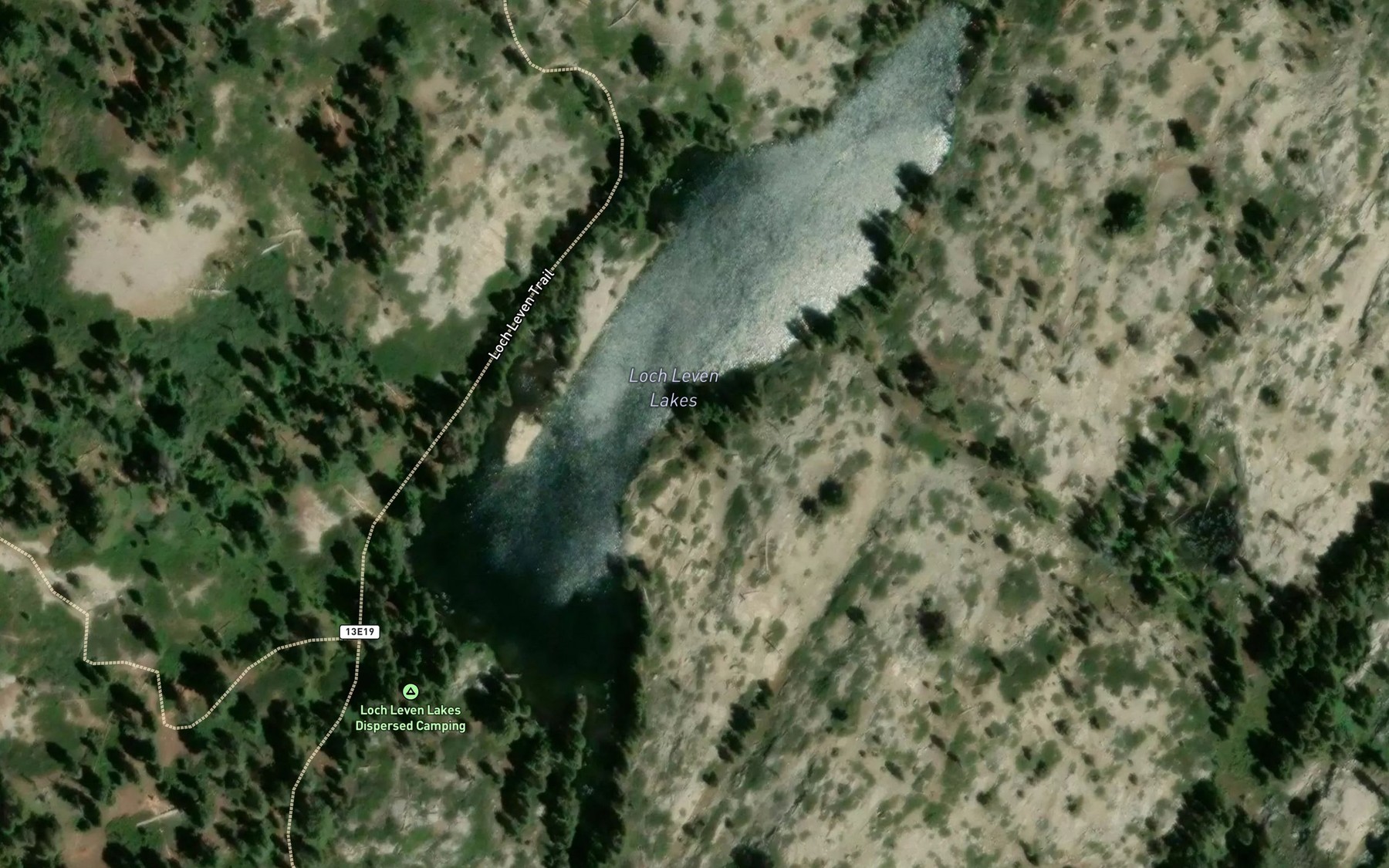 Satellite map of the Loch Leven Lakes