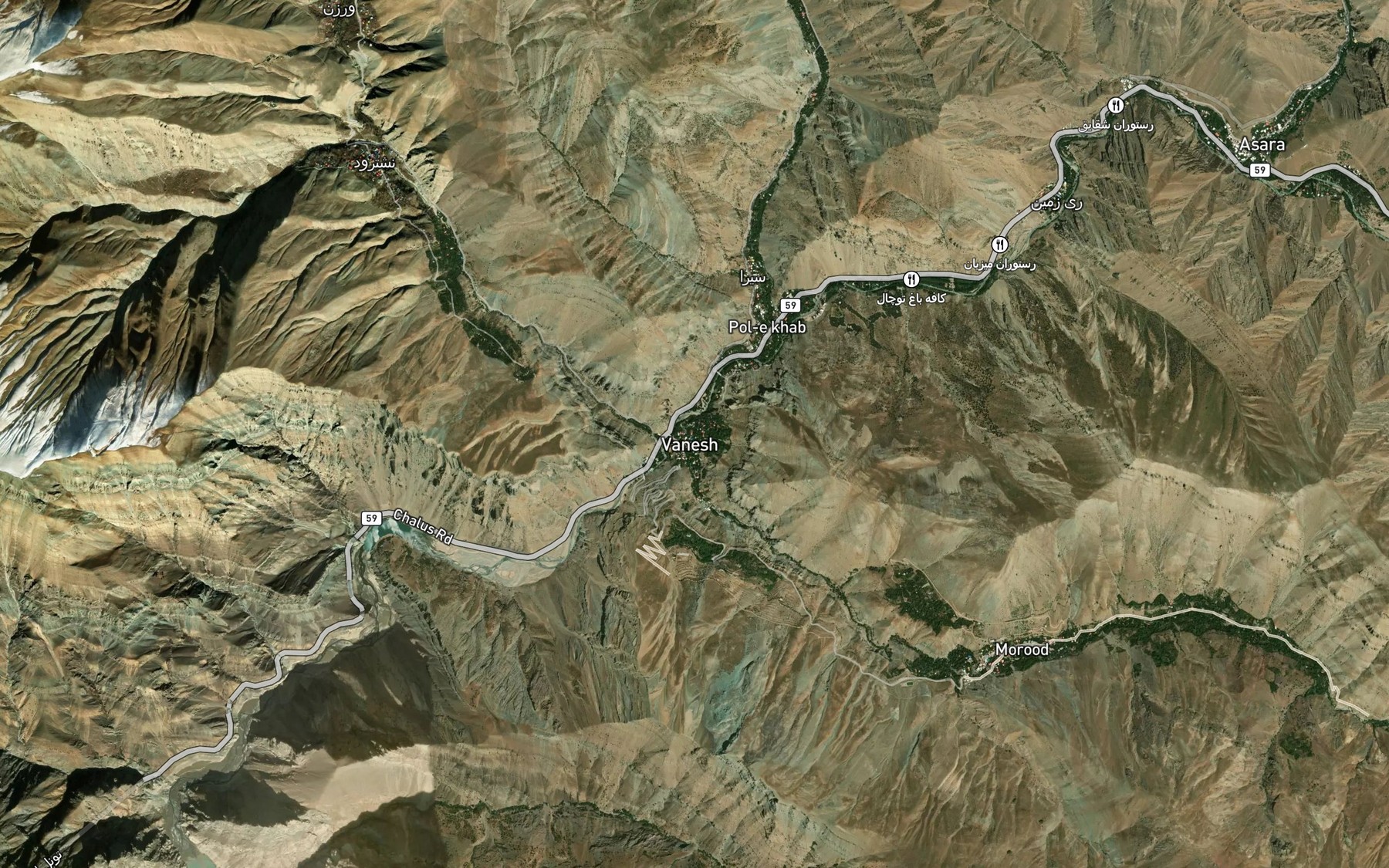 Satellite map of the Ab-e Murud