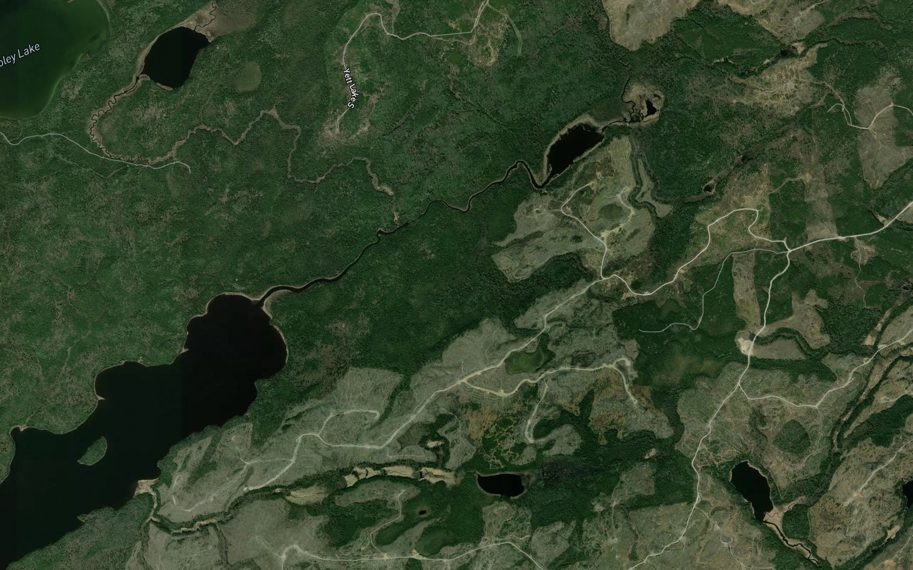 Satellite map of the Yet Creek