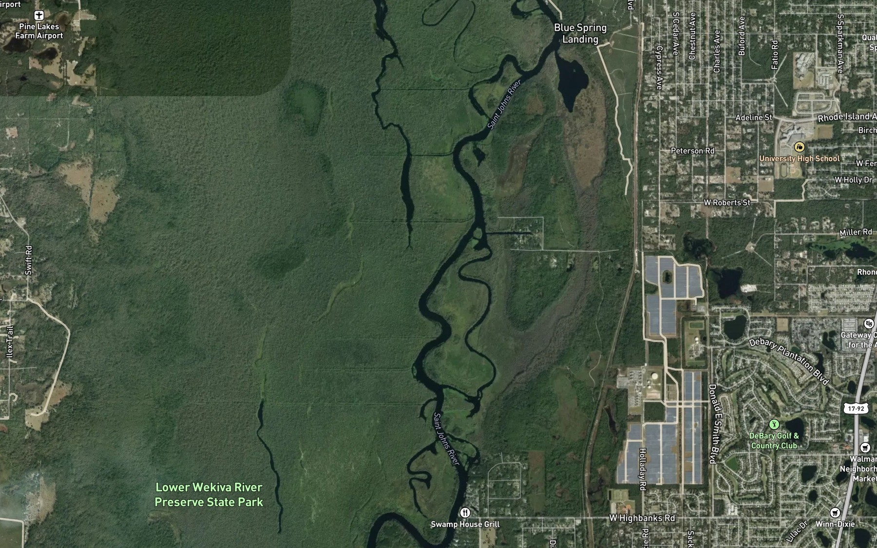 Satellite map of the Happy Reach