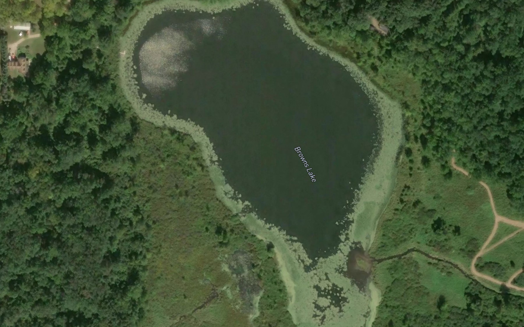 Satellite map of the Browns Lake