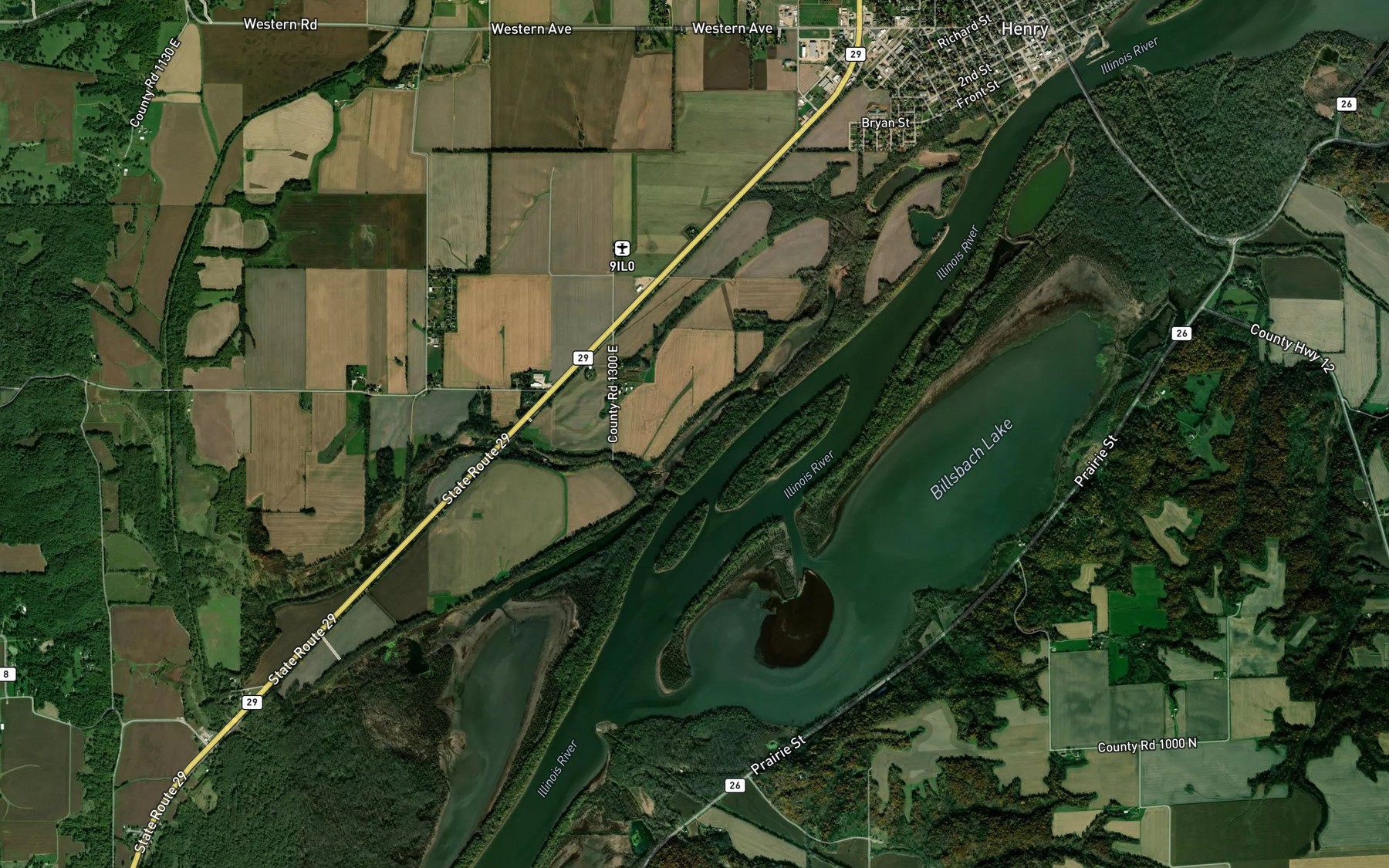 Satellite map of the Merdian Lake