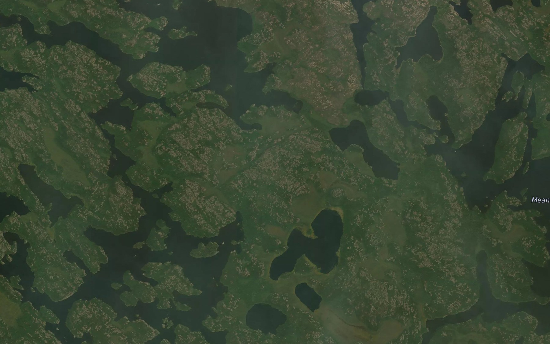 Satellite map of the Meandrine Lake