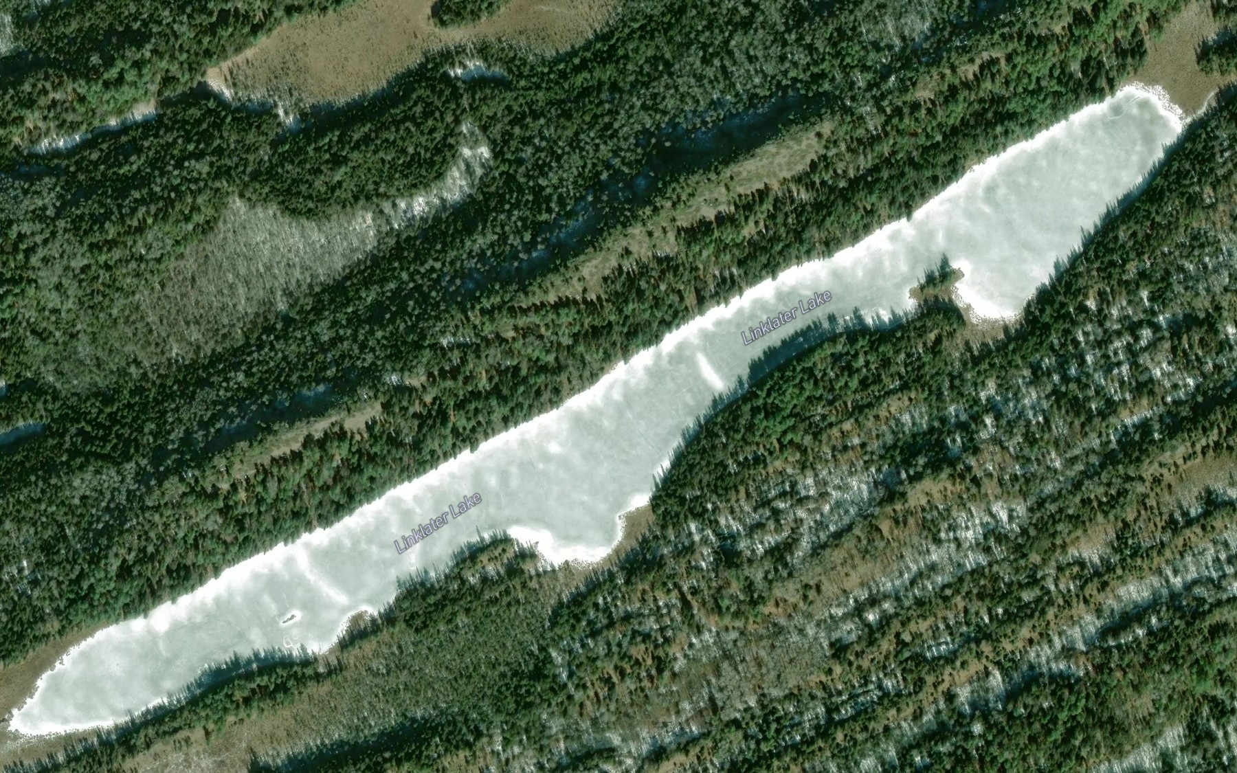 Satellite map of the Linklater Lake