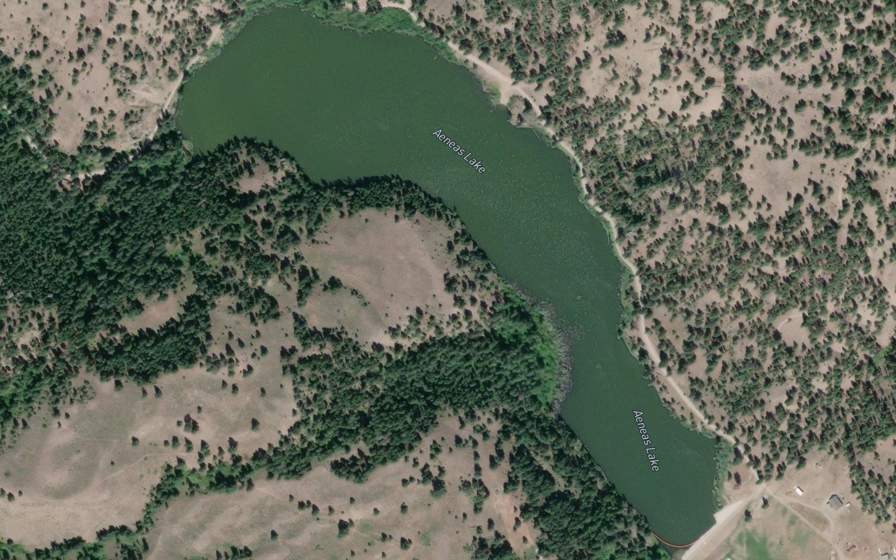 Satellite map of the Aeneas Lake