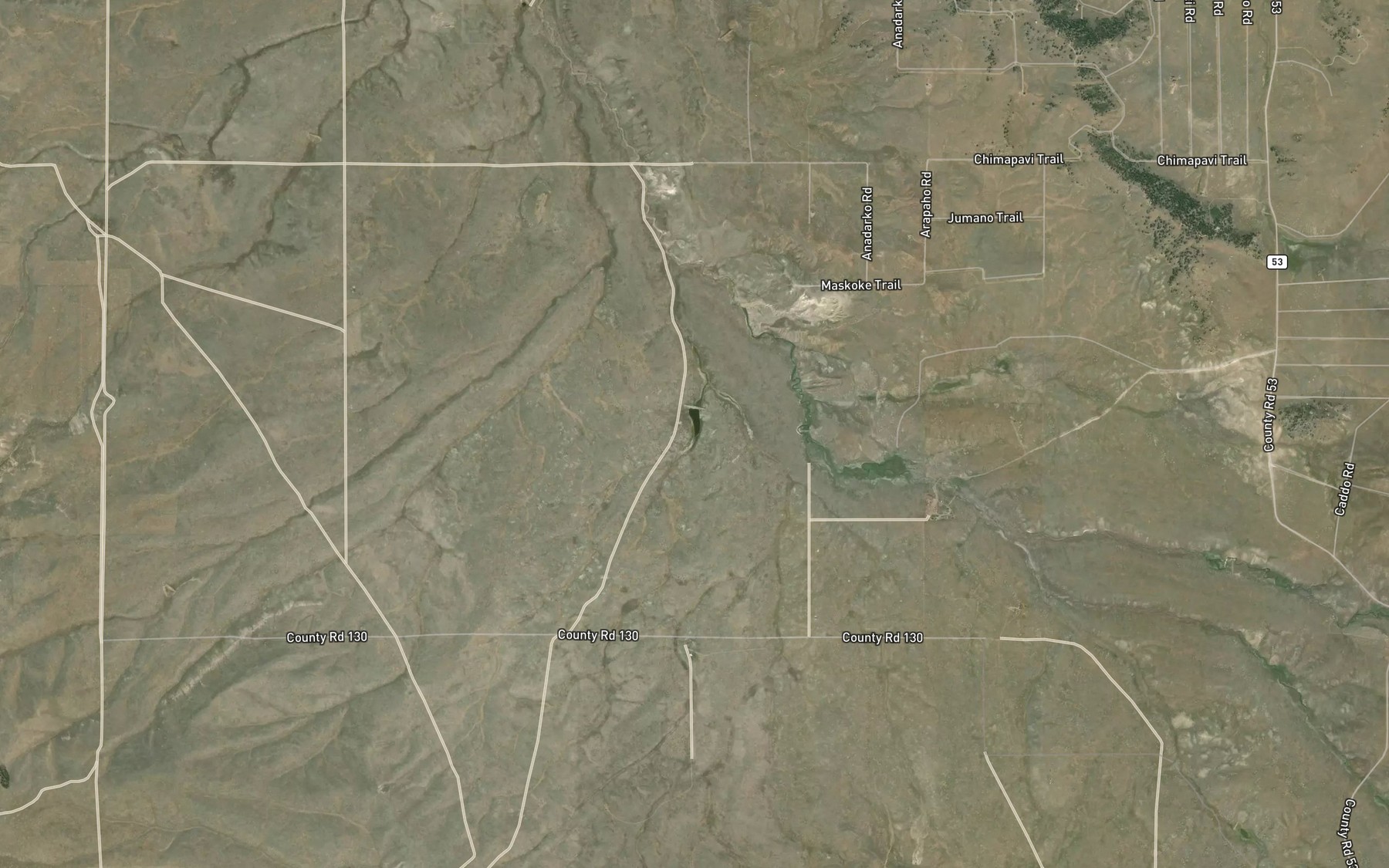 Satellite map of the Upper Pease Spring