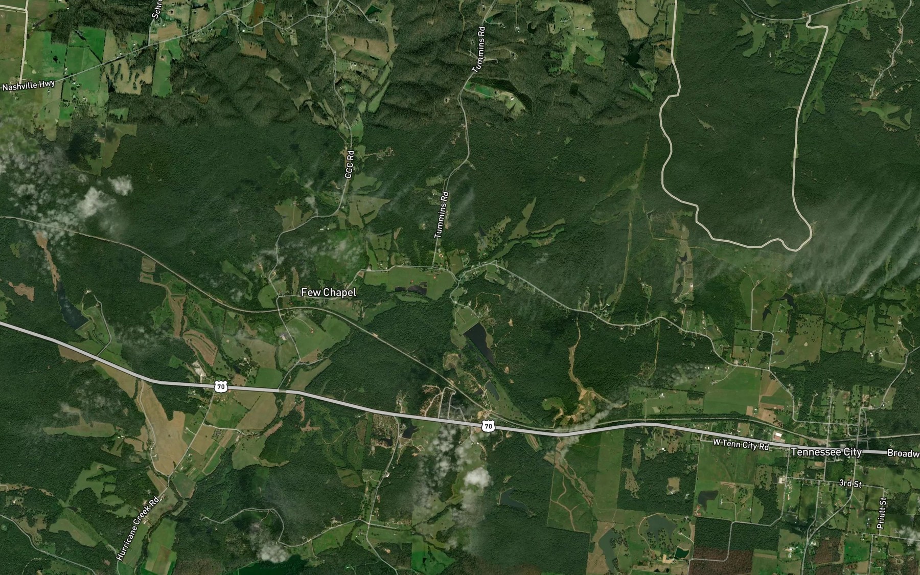 Satellite map of the Warner Branch