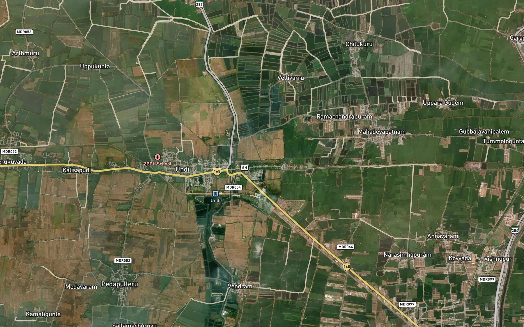 Satellite map of the Pulugummi Channel