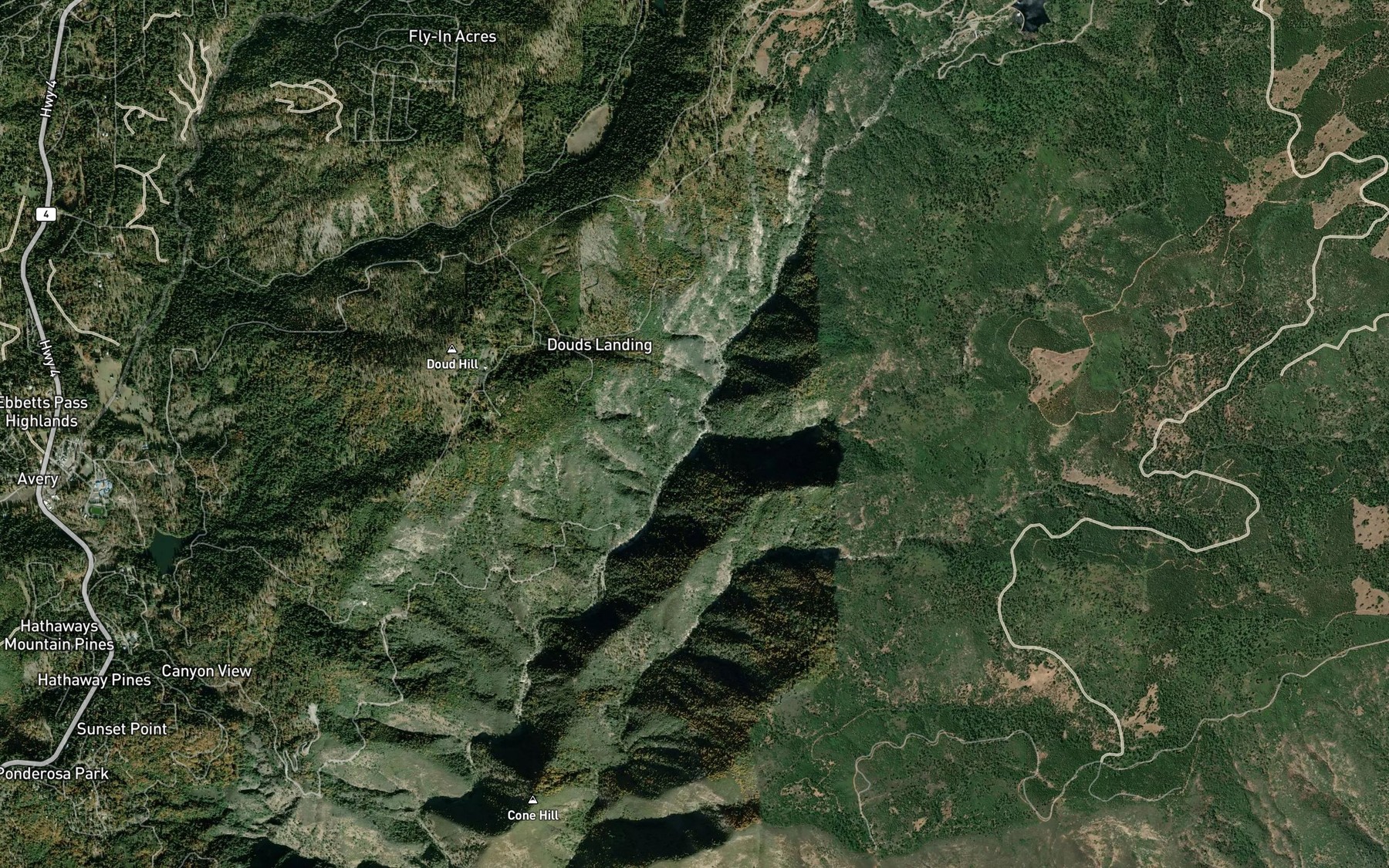 Satellite map of the Beaver Creek