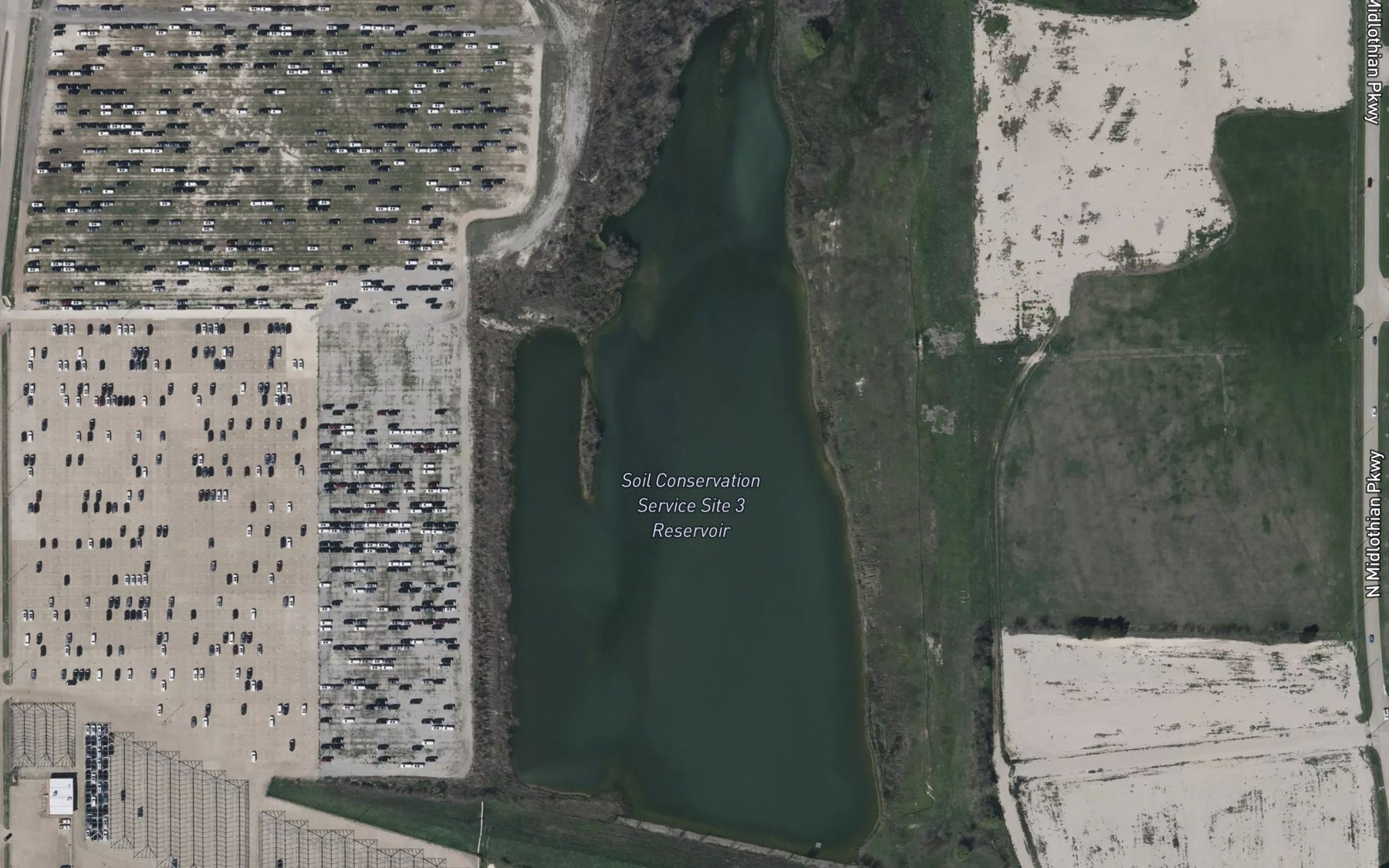 Satellite map of the Soil Conservation Service Site 3 Reservoir