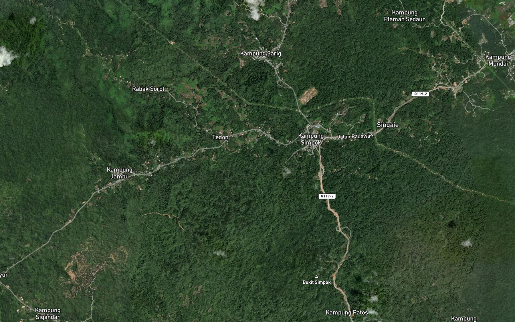 Satellite map of the Sungai Tedon