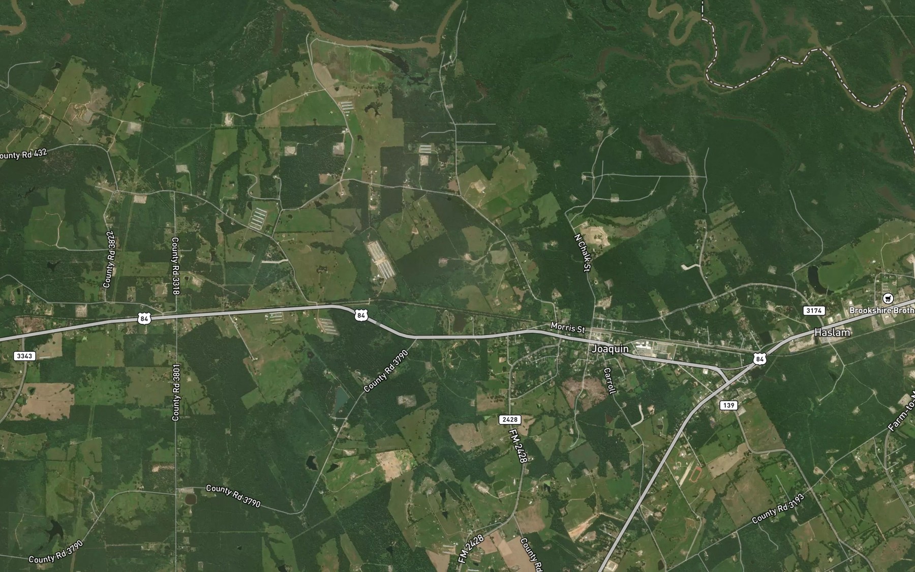 Satellite map of the Cedar Branch