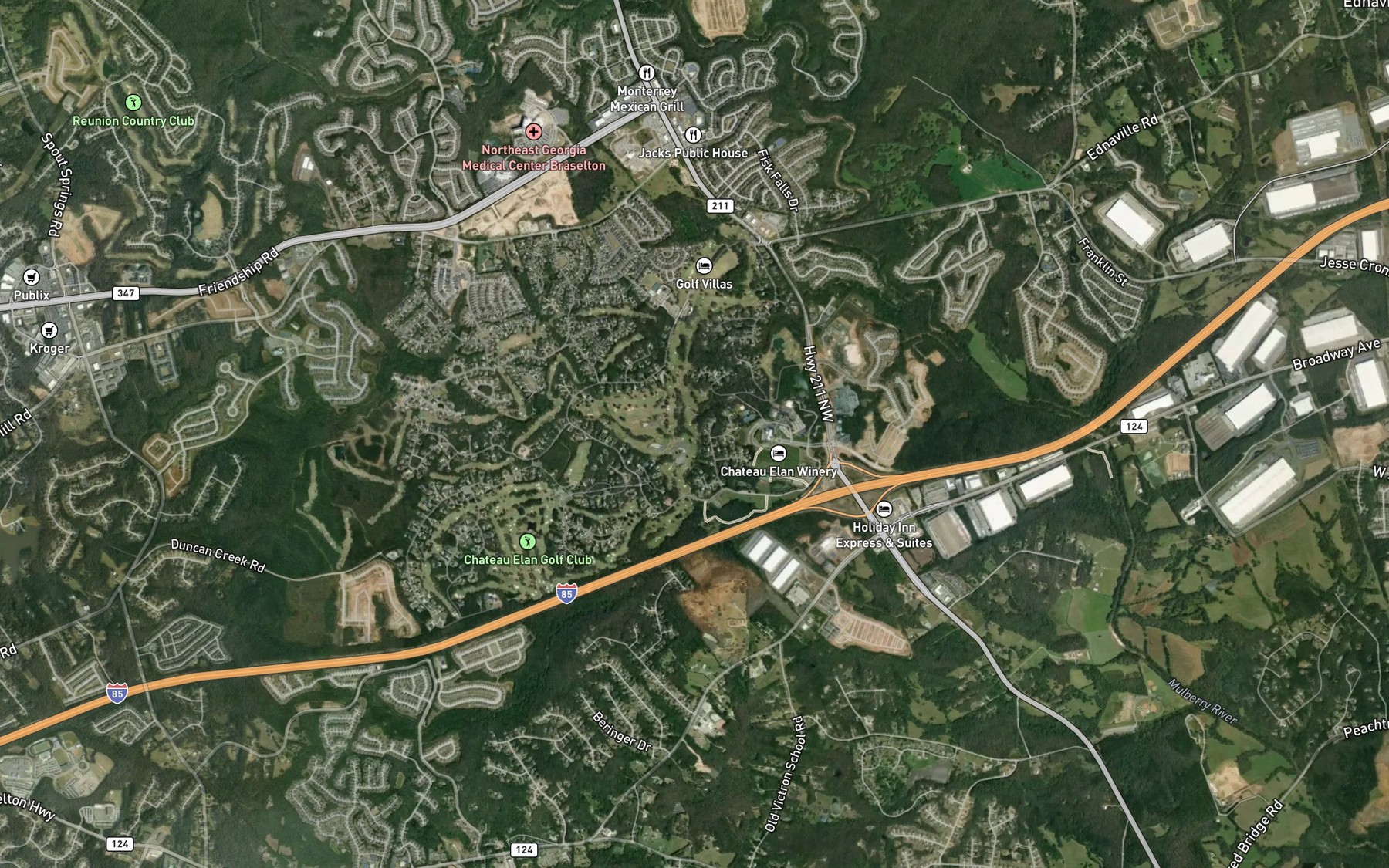 Satellite map of the Wheeler Creek