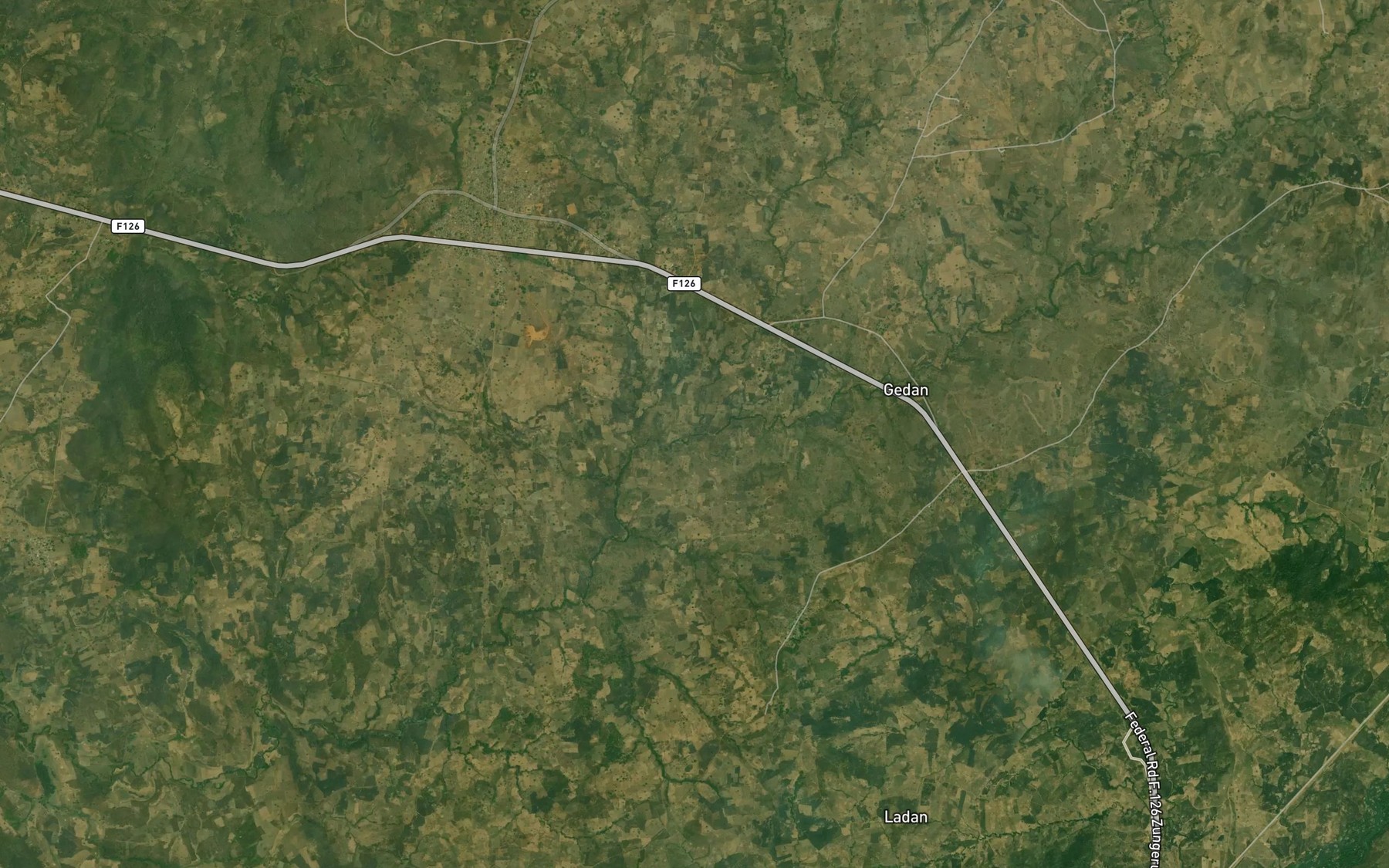 Satellite map of the River Ekunu