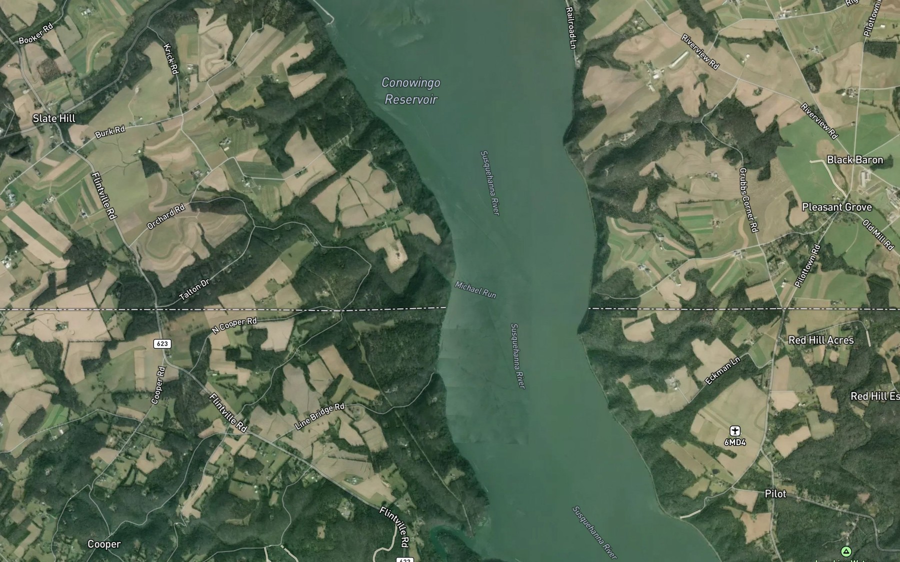 Satellite map of the Michael Run
